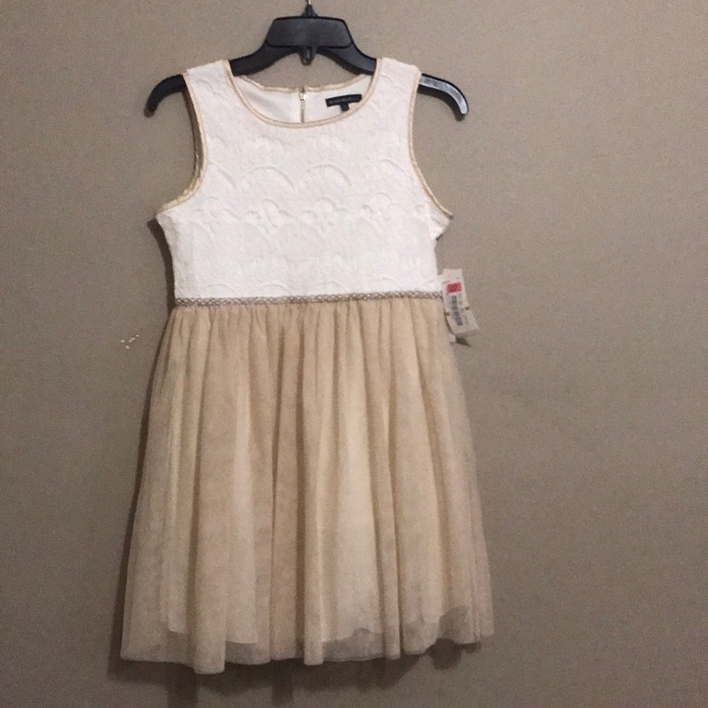 White and gold dress